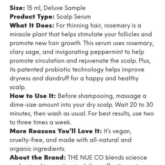 THE NUE CO Supa Thick Scalp Serum Mini 15ml - Picture 2 of 2